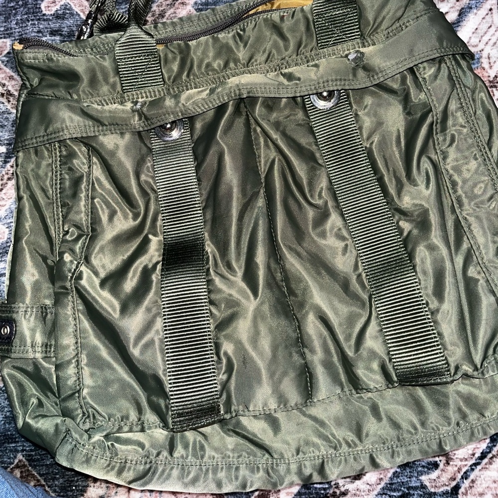Green Nylon Tote Bag